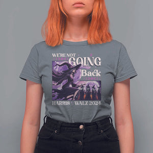 Harris Walz 2024 Halloween T Shirt For Women We're Not Going Back Witch Childless Cat Ladies Moon TS11 Charcoal Print Your Wear