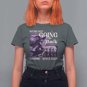 Harris Walz 2024 Halloween T Shirt For Women We're Not Going Back Witch Childless Cat Ladies Moon TS11 Dark Heather Print Your Wear