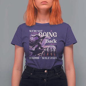 Harris Walz 2024 Halloween T Shirt For Women We're Not Going Back Witch Childless Cat Ladies Moon TS11 Purple Print Your Wear