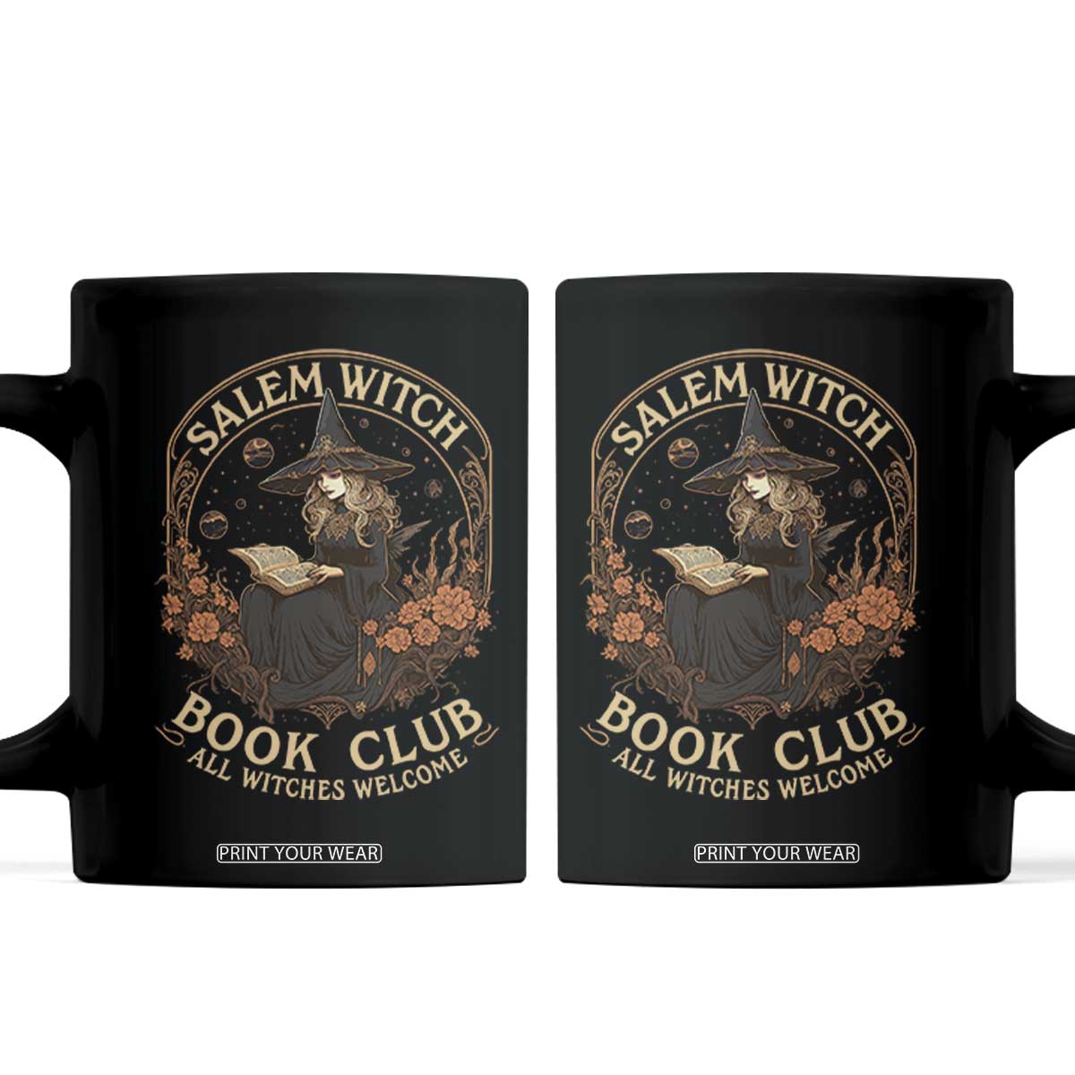 Salem Witch Book Club All Witches Welcome Coffee Mug Halloween Book Lover TS11 Black Print Your Wear