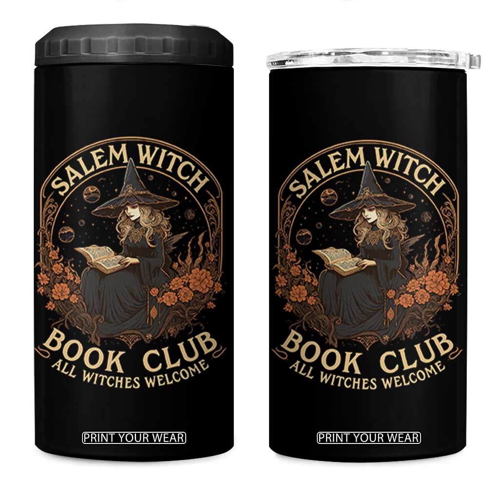 Salem Witch Book Club All Witches Welcome 4 in 1 Can Cooler Tumbler Halloween Book Lover TS11 One Size: 16 oz Black Print Your Wear