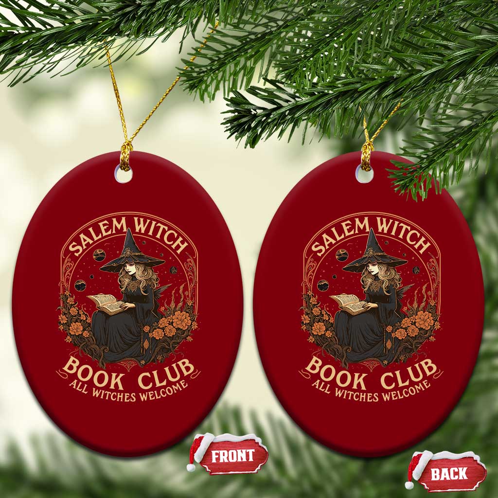 Salem Witch Book Club All Witches Welcome Ceramic Ornament Halloween Book Lover TS11 Print Your Wear
