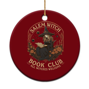 Salem Witch Book Club All Witches Welcome Ceramic Ornament Halloween Book Lover TS11 1pc Red Print Your Wear