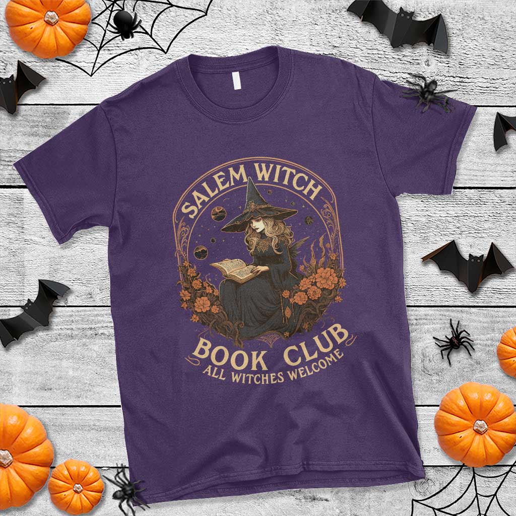 Salem Witch Book Club All Witches Welcome T Shirt Halloween Book Lover TS11 Purple Print Your Wear