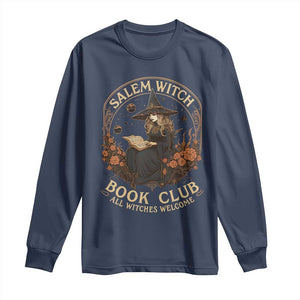 Salem Witch Book Club All Witches Welcome Long Sleeve Shirt Halloween Book Lover TS11 Navy Print Your Wear