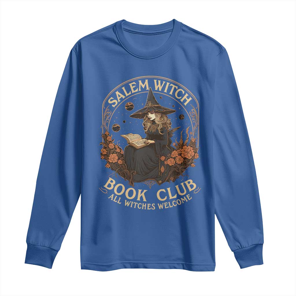 Salem Witch Book Club All Witches Welcome Long Sleeve Shirt Halloween Book Lover TS11 Royal Blue Print Your Wear