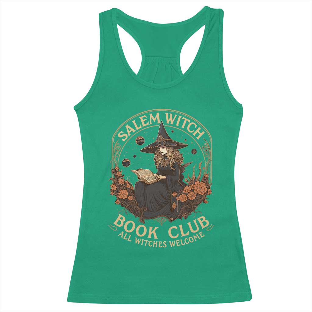 Salem Witch Book Club All Witches Welcome Racerback Tank Top Halloween Book Lover TS11 Irish Green Print Your Wear