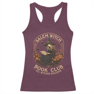 Salem Witch Book Club All Witches Welcome Racerback Tank Top Halloween Book Lover TS11 Maroon Print Your Wear