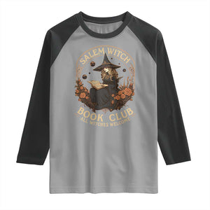 Salem Witch Book Club All Witches Welcome Raglan Shirt Halloween Book Lover TS11 Sport Gray Black Print Your Wear