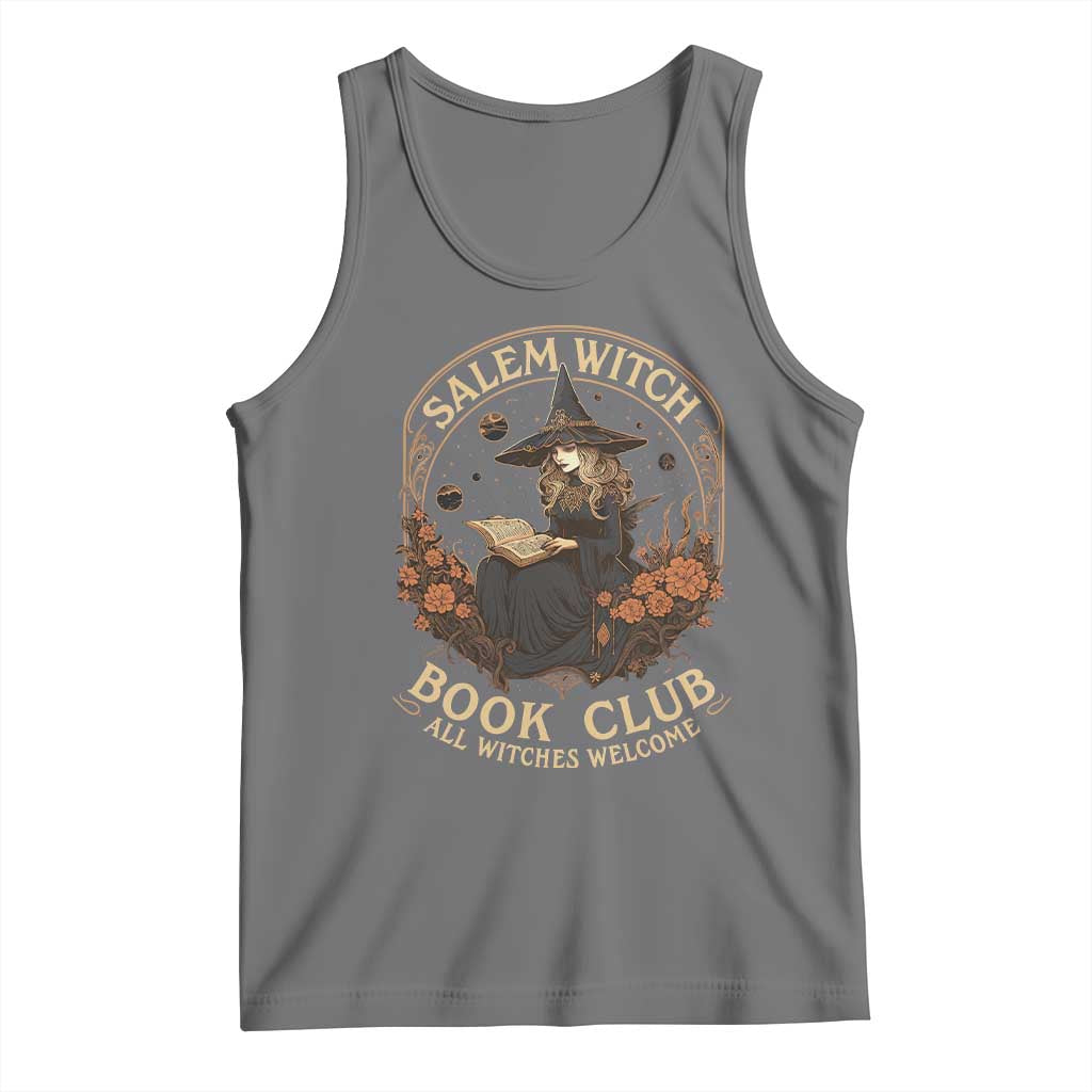 Salem Witch Book Club All Witches Welcome Tank Top Halloween Book Lover TS11 Black Heather Print Your Wear