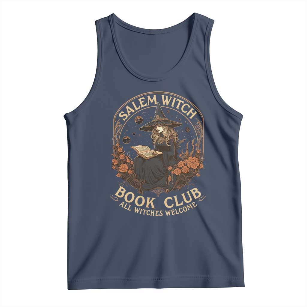 Salem Witch Book Club All Witches Welcome Tank Top Halloween Book Lover TS11 Navy Print Your Wear