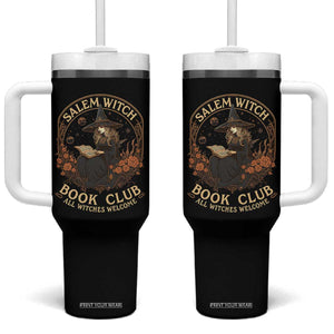 Salem Witch Book Club All Witches Welcome Tumbler With Handle Halloween Book Lover TS11 One Size: 40 oz Black Print Your Wear