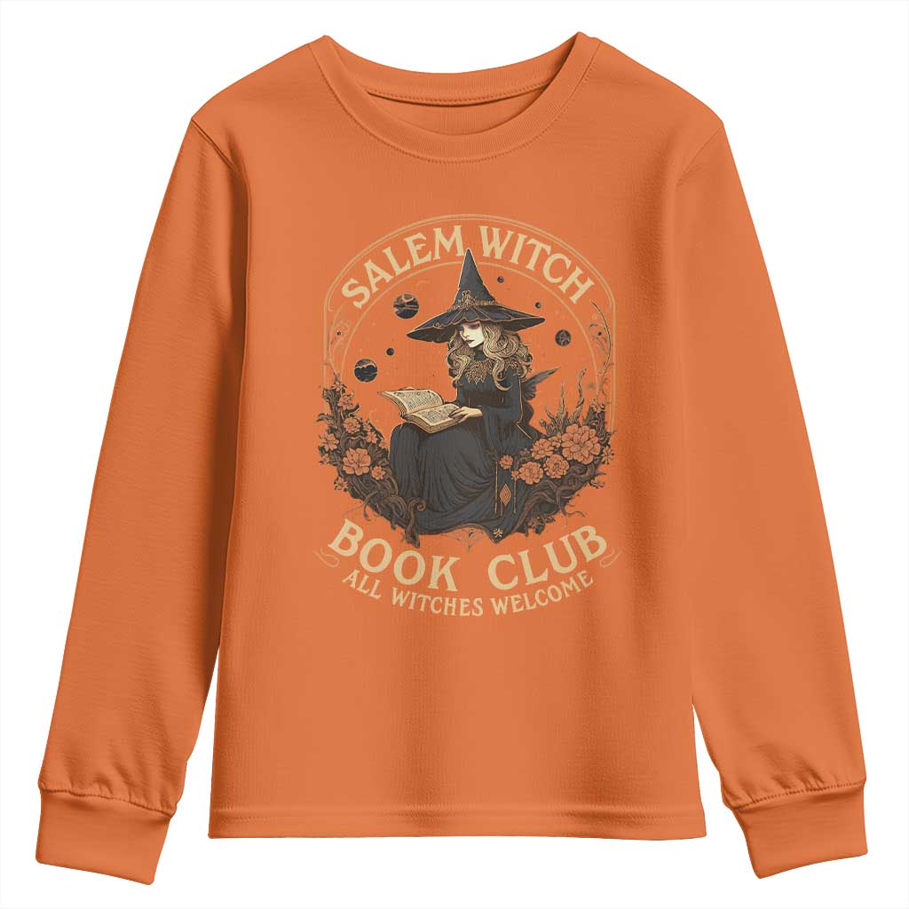 Salem Witch Book Club All Witches Welcome Youth Sweatshirt Halloween Book Lover TS11 Orange Print Your Wear
