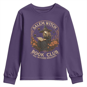 Salem Witch Book Club All Witches Welcome Youth Sweatshirt Halloween Book Lover TS11 Purple Print Your Wear