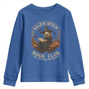 Salem Witch Book Club All Witches Welcome Youth Sweatshirt Halloween Book Lover TS11 Royal Blue Print Your Wear