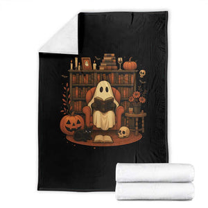 Halloween Book Lover Throw Blanket Spooky Ghost Reading Book Librarians Bookworm TS11 Black Print Your Wear