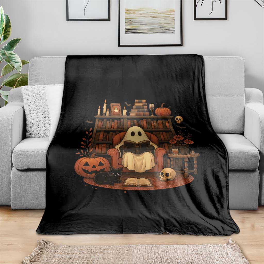Halloween Book Lover Throw Blanket Spooky Ghost Reading Book Librarians Bookworm TS11 Print Your Wear