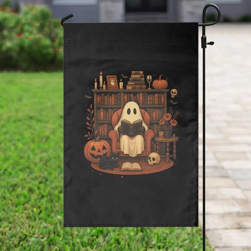 Halloween Book Lover Garden Flag Spooky Ghost Reading Book Librarians Bookworm TS11 Print Your Wear