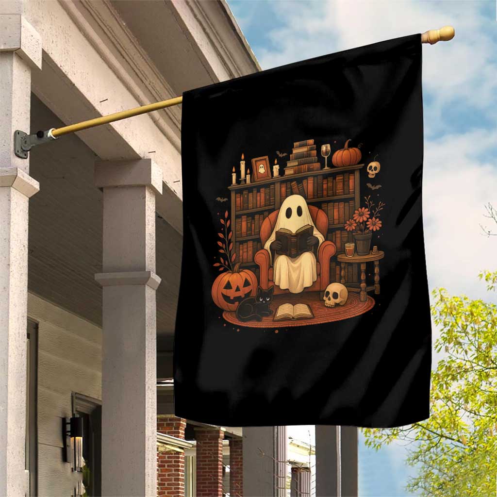 Halloween Book Lover Garden Flag Spooky Ghost Reading Book Librarians Bookworm TS11 Print Your Wear