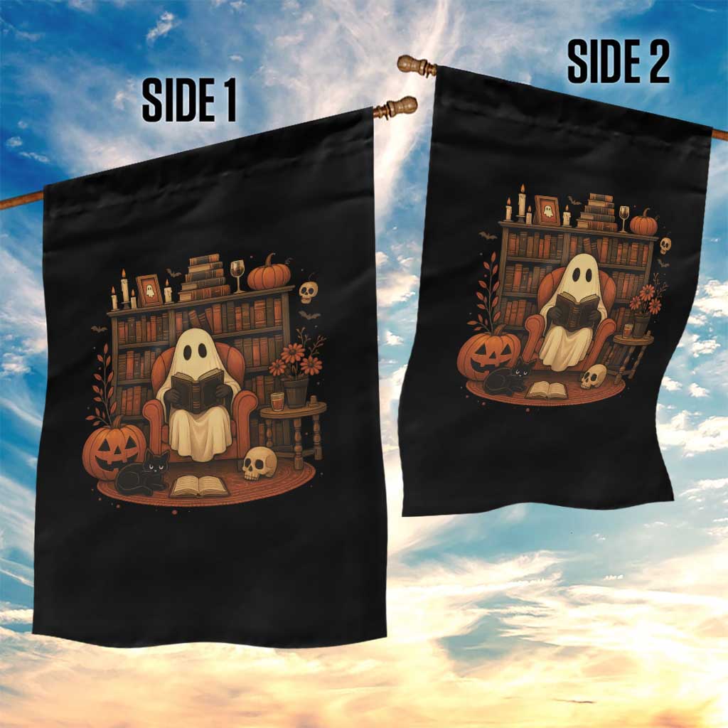 Halloween Book Lover Garden Flag Spooky Ghost Reading Book Librarians Bookworm TS11 Print Your Wear