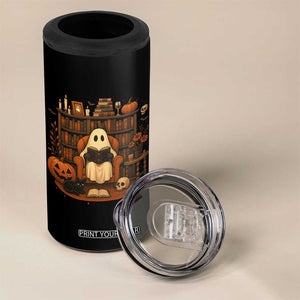 Halloween Book Lover 4 in 1 Can Cooler Tumbler Spooky Ghost Reading Book Librarians Bookworm TS11 Print Your Wear