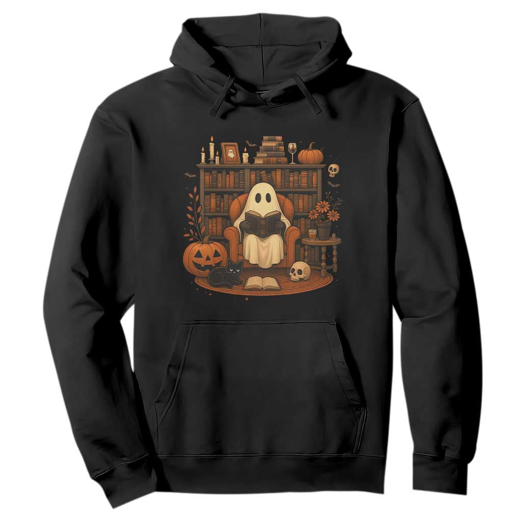 Halloween Book Lover Hoodie Spooky Ghost Reading Book Librarians Bookworm TS11 Black Print Your Wear