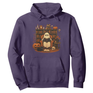 Halloween Book Lover Hoodie Spooky Ghost Reading Book Librarians Bookworm TS11 Purple Print Your Wear
