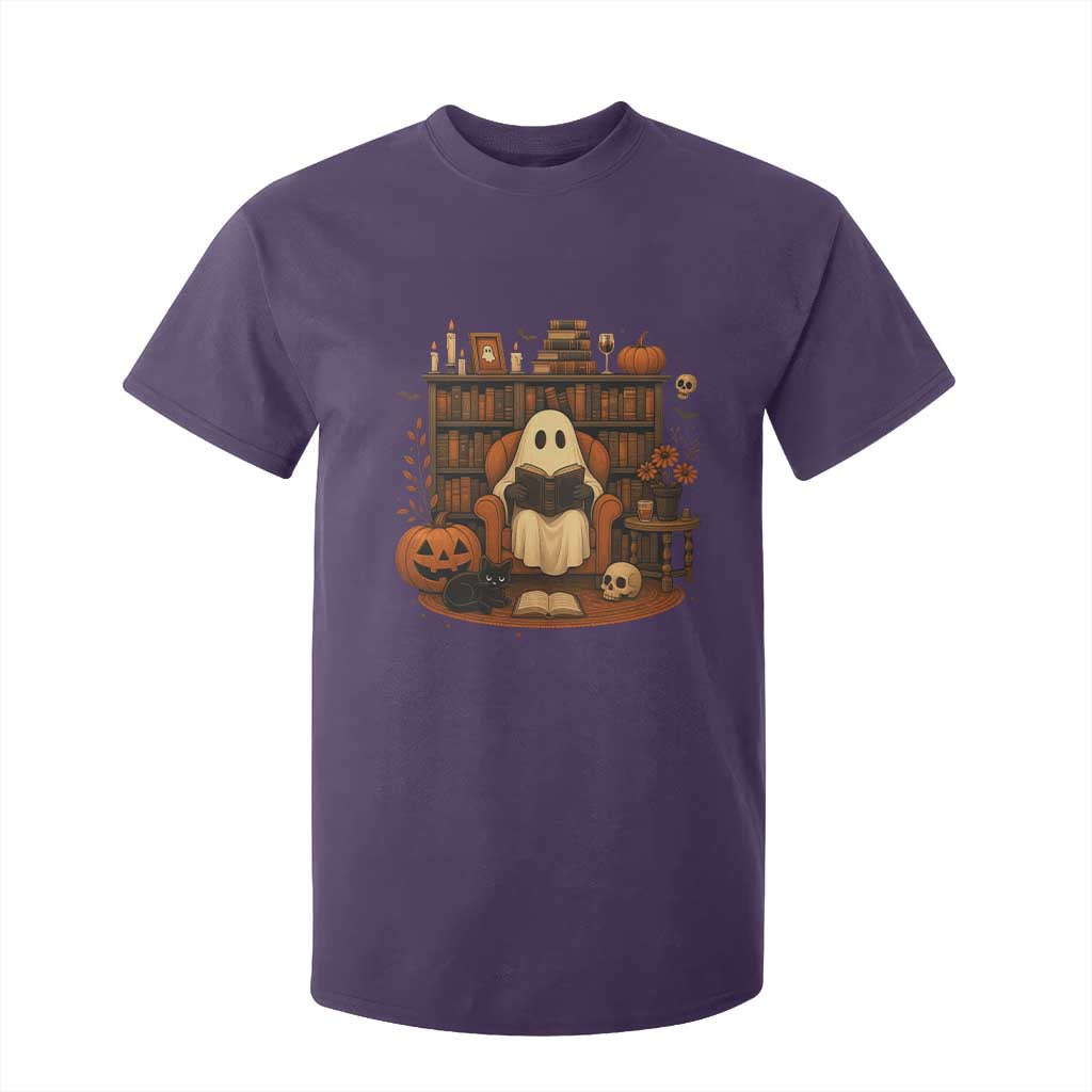 Halloween Book Lover T Shirt For Kid Spooky Ghost Reading Book Librarians Bookworm TS11 Purple Print Your Wear