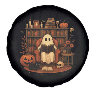 Halloween Book Lover Spare Tire Cover Spooky Ghost Reading Book Librarians Bookworm TS11 Print Your Wear