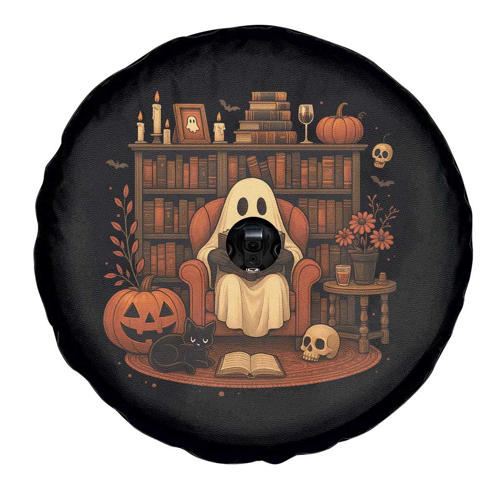 Halloween Book Lover Spare Tire Cover Spooky Ghost Reading Book Librarians Bookworm TS11 Print Your Wear