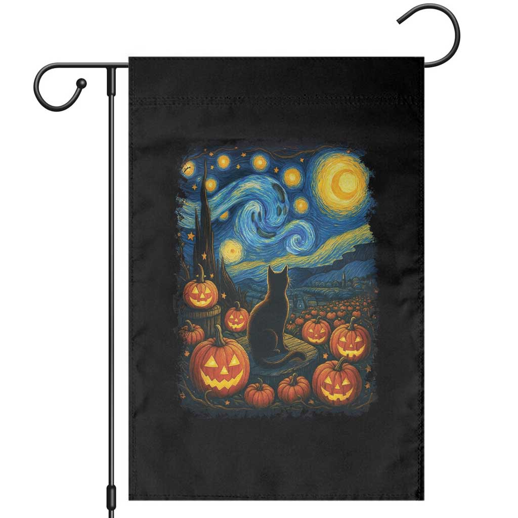 Halloween Cat Starry Night Van Gogh Cat Lovers Garden Flag TS11 Black Print Your Wear