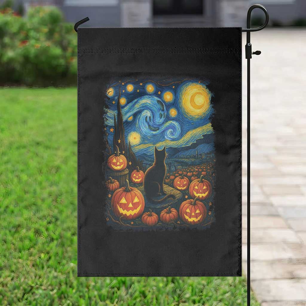 Halloween Cat Starry Night Van Gogh Cat Lovers Garden Flag TS11 Print Your Wear