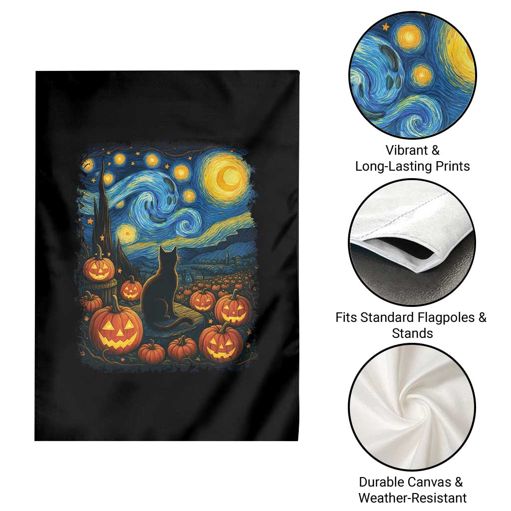 Halloween Cat Starry Night Van Gogh Cat Lovers Garden Flag TS11 Print Your Wear