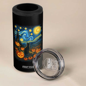 Halloween Cat Starry Night Van Gogh Cat Lovers 4 in 1 Can Cooler Tumbler TS11 Print Your Wear