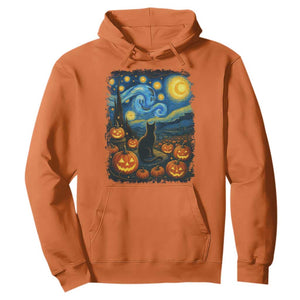 Halloween Cat Starry Night Van Gogh Cat Lovers Hoodie TS11 Orange Print Your Wear