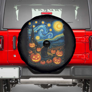 Halloween Cat Starry Night Van Gogh Cat Lovers Spare Tire Cover TS11 Black Print Your Wear