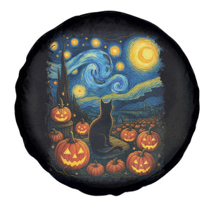 Halloween Cat Starry Night Van Gogh Cat Lovers Spare Tire Cover TS11 Print Your Wear
