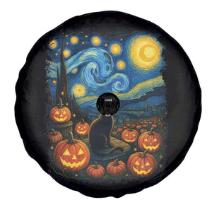 Halloween Cat Starry Night Van Gogh Cat Lovers Spare Tire Cover TS11 Print Your Wear