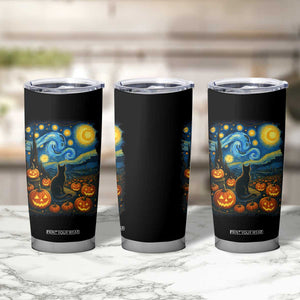 Halloween Cat Starry Night Van Gogh Cat Lovers Tumbler Cup TS11 Print Your Wear