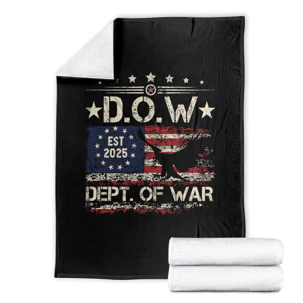 Dept Of War Est 2025 Throw Blanket DOW Military Patriotic American Flag TS11 Black Print Your Wear