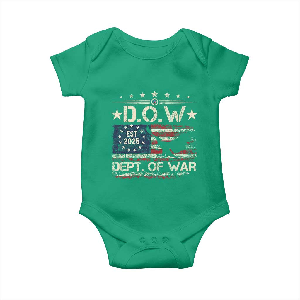 Dept Of War Est 2025 Baby Onesie DOW Military Patriotic American Flag TS11 Irish Green Print Your Wear