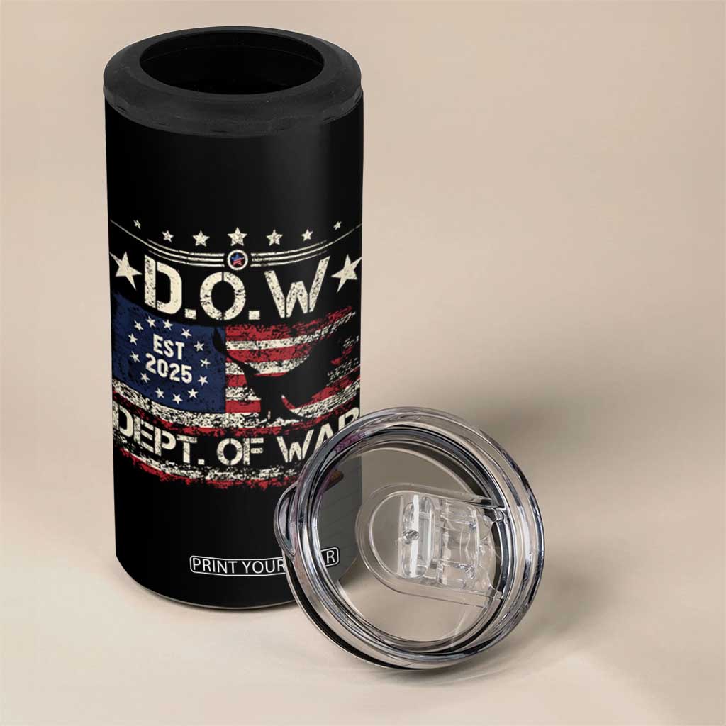 Dept Of War Est 2025 4 in 1 Can Cooler Tumbler DOW Military Patriotic American Flag TS11 Print Your Wear