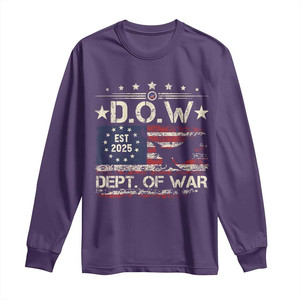 Dept Of War Est 2025 Long Sleeve Shirt DOW Military Patriotic American Flag TS11 Purple Print Your Wear