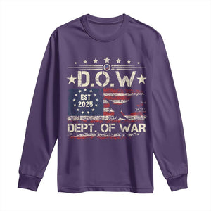 Dept Of War Est 2025 Long Sleeve Shirt DOW Military Patriotic American Flag TS11 Purple Print Your Wear