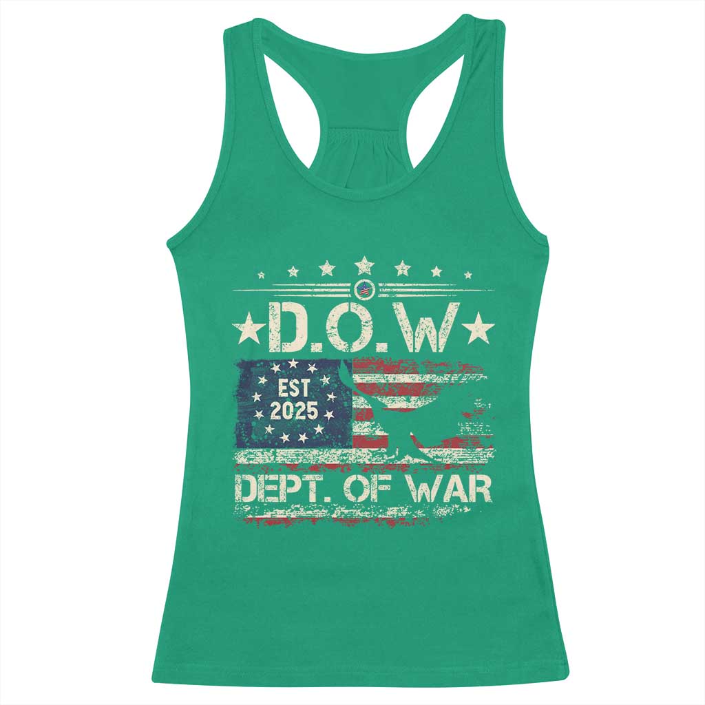 Dept Of War Est 2025 Racerback Tank Top DOW Military Patriotic American Flag TS11 Irish Green Print Your Wear