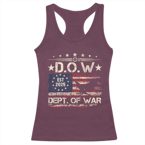 Dept Of War Est 2025 Racerback Tank Top DOW Military Patriotic American Flag TS11 Maroon Print Your Wear
