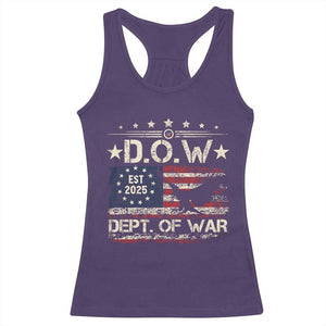 Dept Of War Est 2025 Racerback Tank Top DOW Military Patriotic American Flag TS11 Purple Print Your Wear