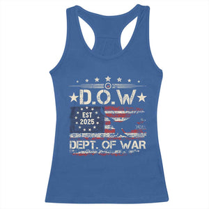 Dept Of War Est 2025 Racerback Tank Top DOW Military Patriotic American Flag TS11 Royal Blue Print Your Wear