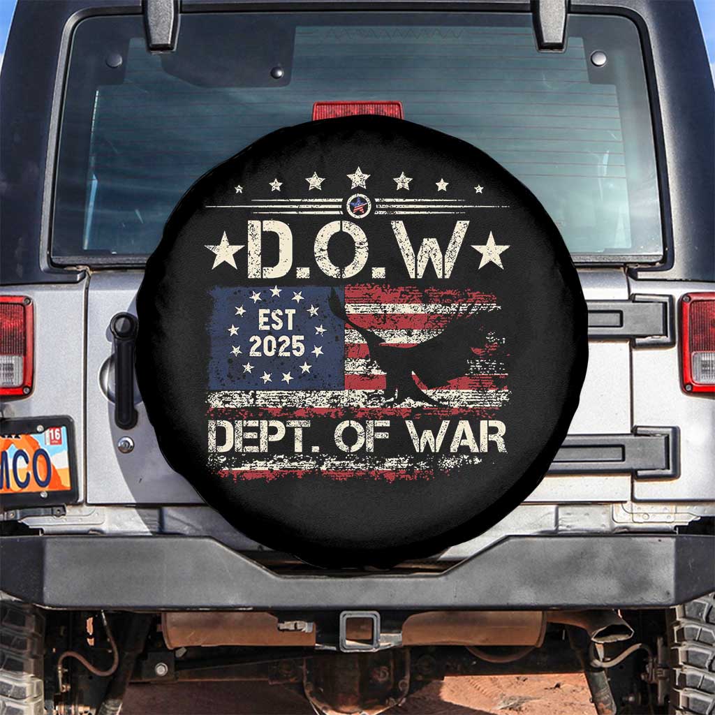 Dept Of War Est 2025 Spare Tire Cover DOW Military Patriotic American Flag TS11 No hole Black Print Your Wear