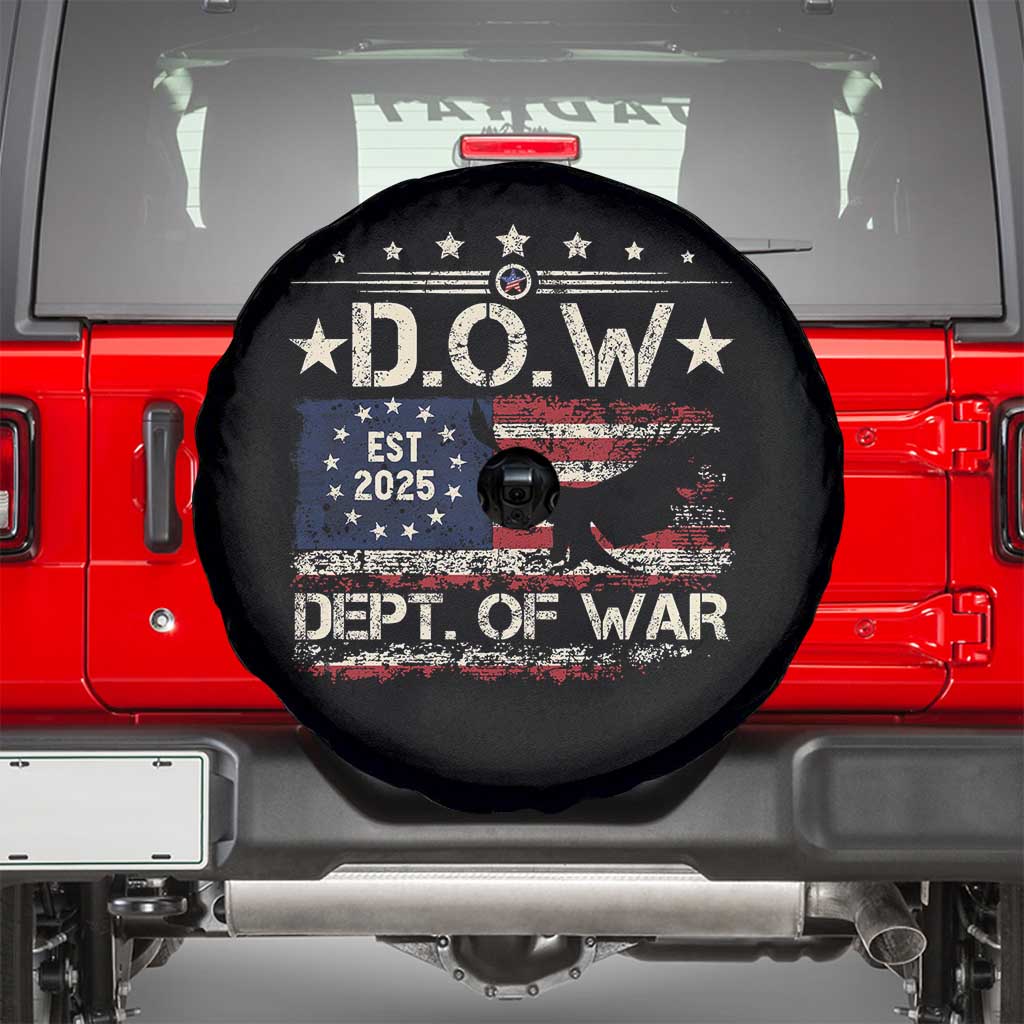 Dept Of War Est 2025 Spare Tire Cover DOW Military Patriotic American Flag TS11 Black Print Your Wear